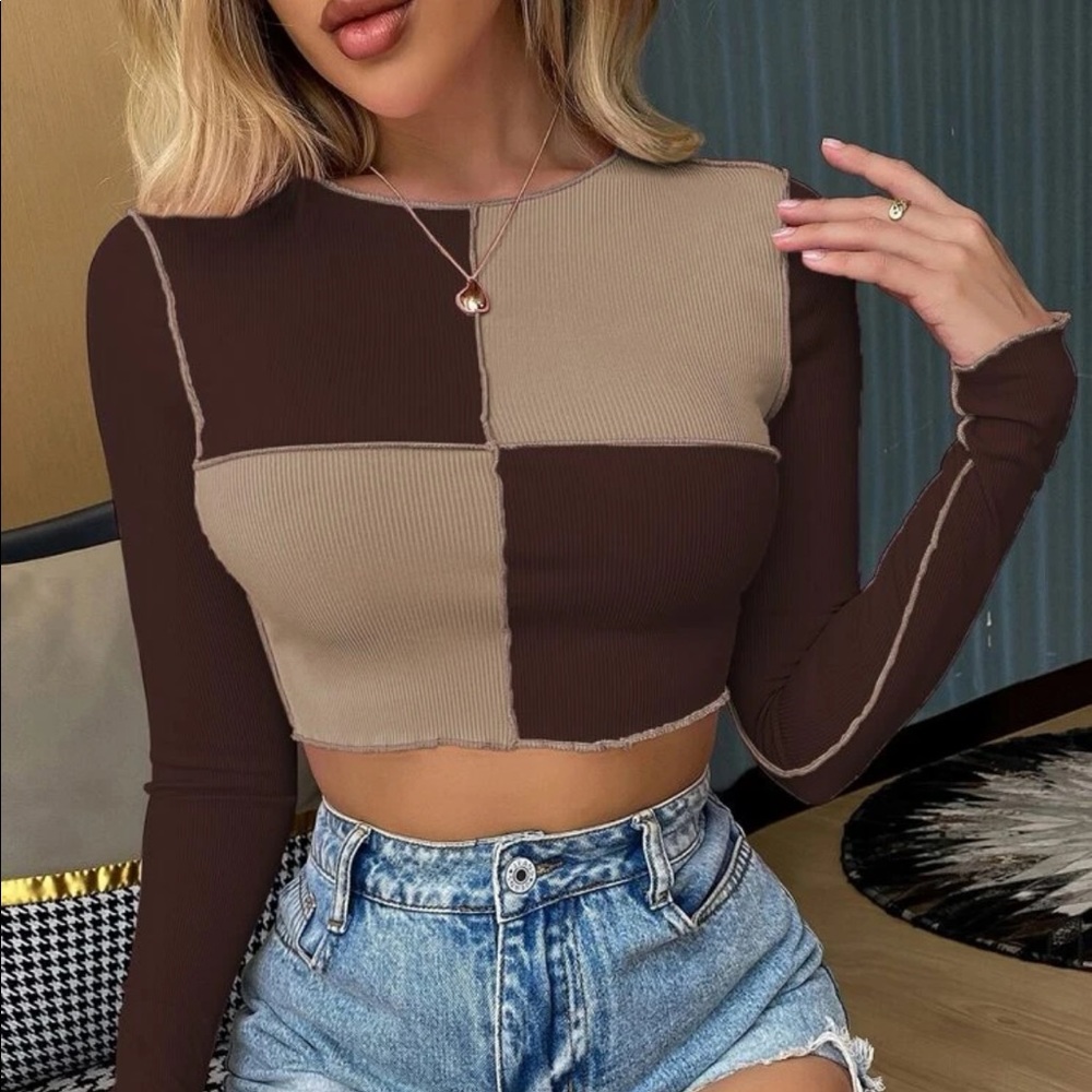 SHEIN BROWN CROP TOP